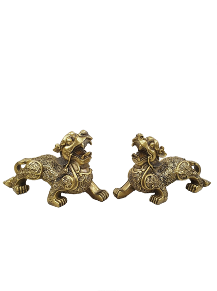 Бронзовая статуэтка "Драконовые собаки Пи Яо" (6428)